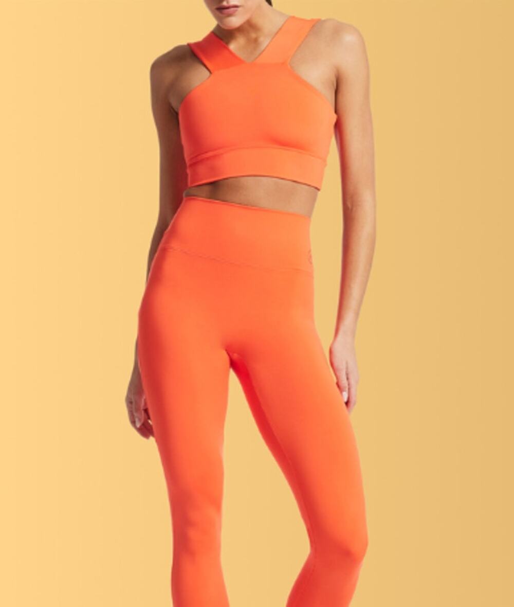 HEROS The Strap Crop Top Womens Fire Orange Small
